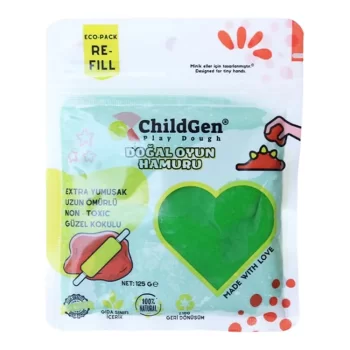 Childgen Doğal Oyun Hamuru Poşet 125 Gr. Yeşil