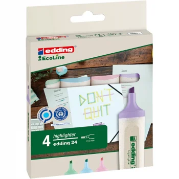 Edding 24 Ecoline Fosforlu Kalem 4lü Set Pastel