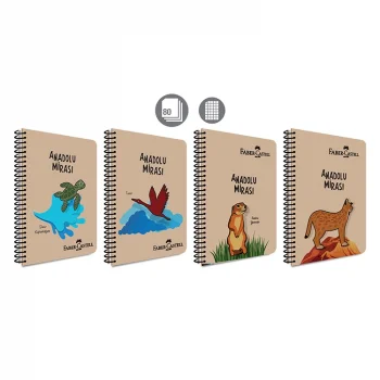 Faber Castell Defter A. Mirası Pp Kapak Spiralli 80 Yaprak Kareli 5075000484000