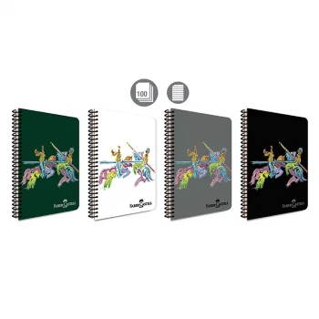 Faber Castell Defter Knights Canlı Pp Kapak Spiralli 100 Yaprak Çizgisiz 5075000466000
