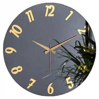 Galaxy Duvar Saati Füme Düz Rakam Ayna Ayn-040-f-01