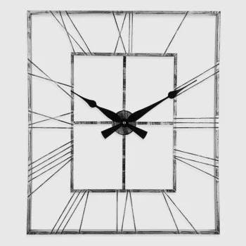 Galaxy Duvar Saati Gri Dikdortgen Metal Dm-130-gk