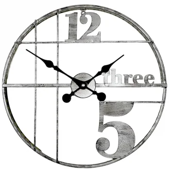 Galaxy Duvar Saati Gri Siyah Metal Dm-70-gk