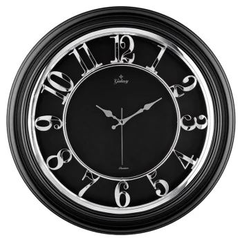 Galaxy Duvar Saati Premium Siyah Metalize M-1963-kg