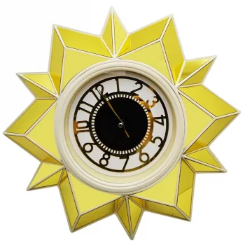 Galaxy Duvar Saati Yıldız Krem Pleksi Gold Ayna 743-ca