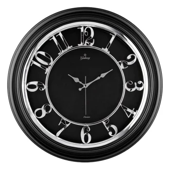 Galaxy Premium Siyah Duvar Saati Metalize Varak M-1963-kg