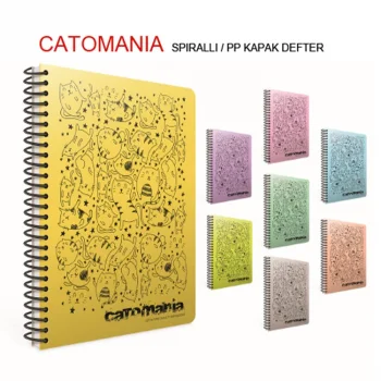 Gıpta Catomania Spiralli Plastik Kapak Defter A4-100yp. Kare 3558