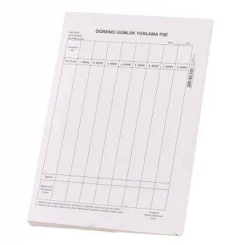 Gülpaş Öğrenci Yoklama Fişi 8 Ders 100 Lü 455