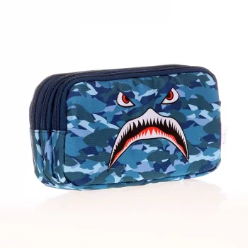 Kaukko Kids&amp;love 3 Bölmeli Kalem Çantası Square Shark L8123