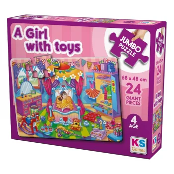 Ks Games Puzzle 24 Parça A Girl With Toys  Jp-31010 Ksgm