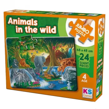 Ks Games Puzzle 24 Parça Animal İn The Wild Jumbo Jp-31008 Ksgm