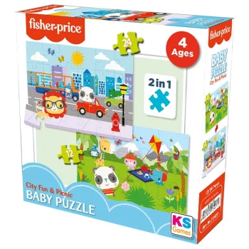Ks Games Puzzle Fisher-price Baby City Fun&amp;picnic 2in1  Fp-13407 Ksgm