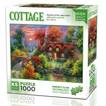 Ks Games Puzzle Yetişkin 1000 Parça Autumn At The Lake House 20672 Ksgm