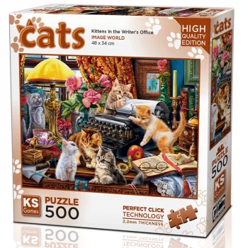 Ks Games Puzzle Yetişkin 500 Parça Parça Kittens İn The Writers Office 20052 Ksgm