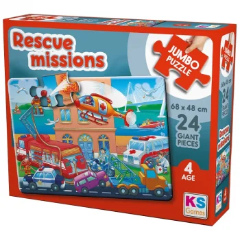 Ks Games Puzzle 24 Parça Rescue Missions Jumbo Jp31009 Ksgm