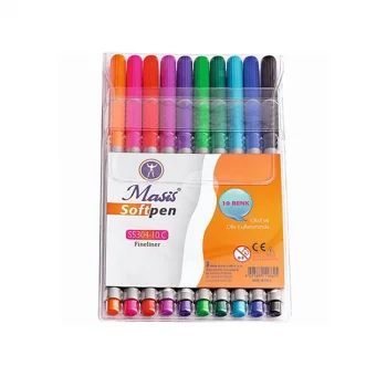 Masis Softpen Fineliner Kalem 10 Renk  S5304-10c