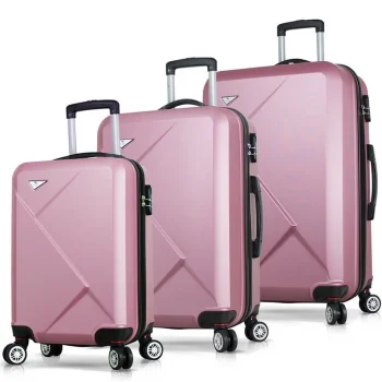 My Valice Diamond Abs Kabin Orta Ve Büyük Boy Rose Gold 3lü Valiz Seti