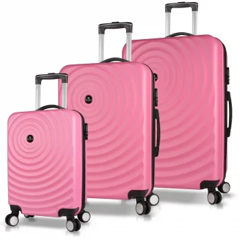 My Valice Drop Abs Kabin Orta Ve Büyük Boy Pembe 3lü Valiz Seti