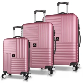 My Valice Puzzle Abs Kabin Orta Ve Büyük Boy Rose Gold 3lü Valiz Seti