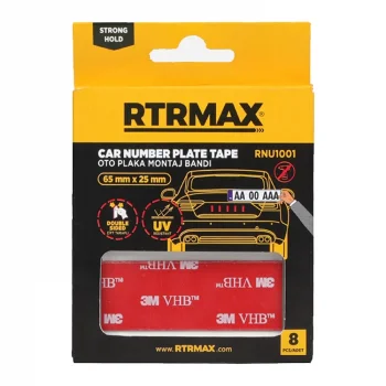 Rtrmax Çift Taraflı Oto Plaka Montaj Bandı 8 Adet 65 Mm * 25 Mm  Rnu1001