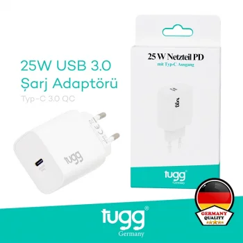 Tugg Germany Akıllı Şarj Başlık 25w Isı Ve Akım Korumalı Hızlı Turbo Sarj Type-c Girişli 104404