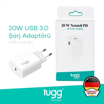 Tugg Germany Akıllı Şarj Başlık 20w Isı Ve Akım Korumalı Hızlı Sarj Type-c Girişli 104405