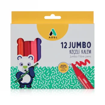 Adel Keçeli Boya Kalemi Jumbo 12 Renk 2220000001000