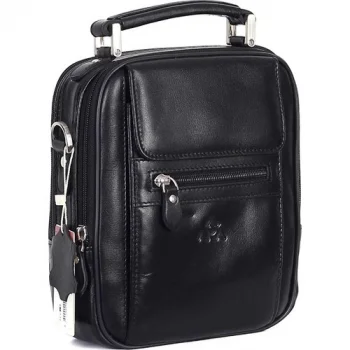 Aka El Çantası 305-1 Düz Siyah Deri