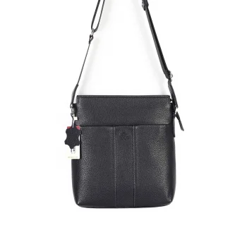 Aka Omuzdan Askılı Çanta 329-2 Floter Siyah Deri