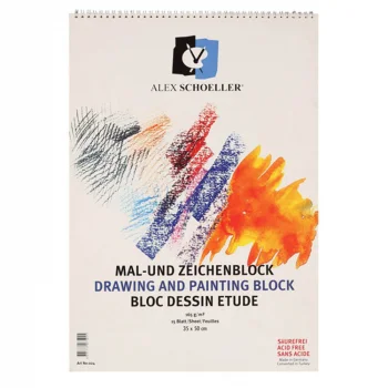 Alex Schoeller Dokulu Resim Defteri 35x50 Cm Sipralli 165 Gr 15 Yaprak Alx-024/50 165.35