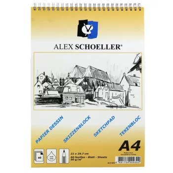 Alex Schoeller Eskiz Blok A4 Spiralli 60 Yaprak 90 Gram Dik Alx-820 090.04