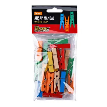 Brons Ahşap Mandal Renkli Küçük Br-904