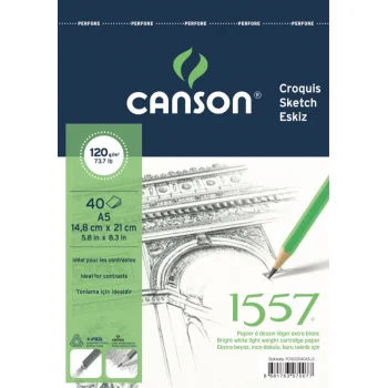 Canson 1557 Resim Ve Çizim Blok A5 120 Gr 40 Yp.üsten Spiralli  Fcns12040a5us