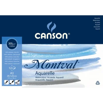 Canson Montval A3 Pad Canmontv 12 Sayfa 300gr. Suluboya Blok 200807320