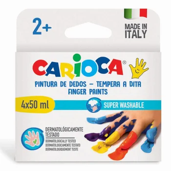 Carioca Bebek Parmak Boya 4 Renk 4x50 Ml Süper Yıkanabilir +2 Yaş 43173