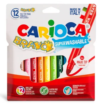 Carioca Bravo Süper Yıkanabilir Keçeli Kalem 12li 42755