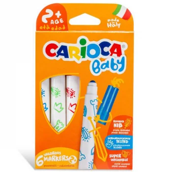 Carioca Jumbo Bebek Yıkanabilir Keçeli Kalem 6lı +2 Yaş  42813