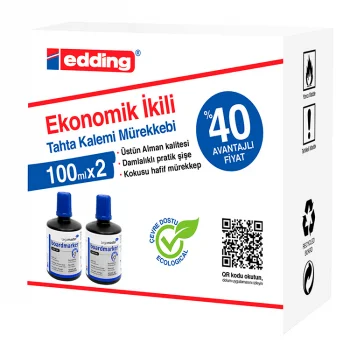 Edding Tahta Kalemi Mürekkebi Bt-100 2li Mavi