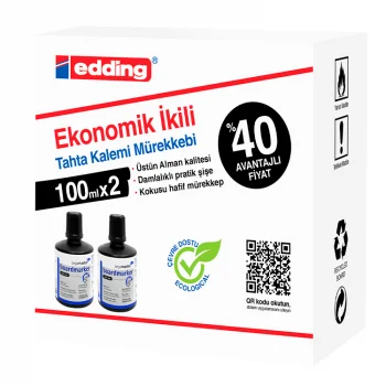 Edding Tahta Kalemi Mürekkebi Bt-100 2li Siyah