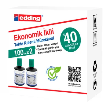Edding Tahta Kalemi Mürekkebi Bt-100 2li Yeşil
