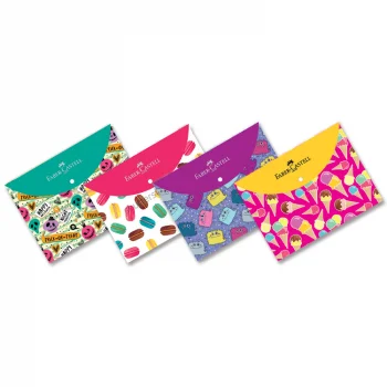 Faber Castell Çıtçıtlı Dosya Trendy 4 Desenli 5075000085