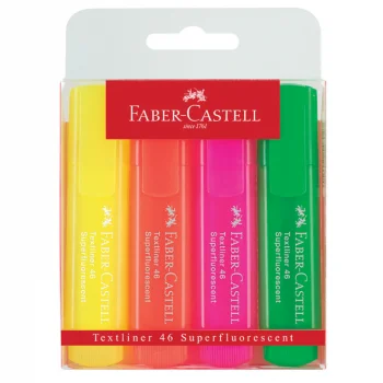Faber Castell Fosforlu Kalem 1546 Şeffaf Gövde 4lü 5038154604000