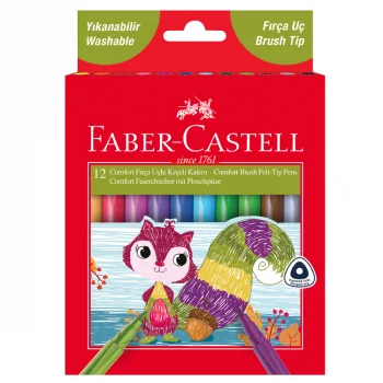 Faber Castell Keçeli Kalem Comfort Fırça Uçlu 12li 5068155242000 Fckm