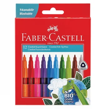 Faber Castell Keçeli Kalem Comfort Klasik Renk 12li Bio 5062000009000
