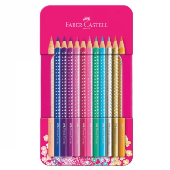 Faber Castell Kuru Boya Kalemi Redline Metal Kutu Parlak Renker Pembe 12li 5171201737000