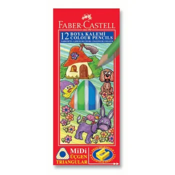 Faber Castell Kuru Boya Kalemi Redline Üçgen 12li 5175133400000