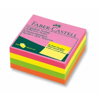 Faber Castell Not Kağıdı 50*50 Yapışkanlı Mini Küp Fosforlu 565839
