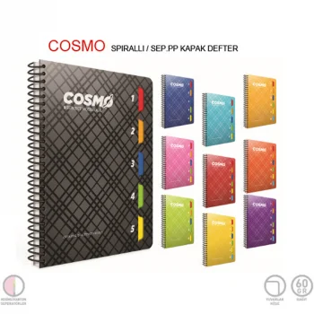 Gıpta Cosmo 17x24 Spiralli Seperatörlü Pp Kapak 150 Yaprak Kareli 398900