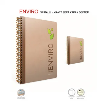 Gıpta Enviro A4 Spiralli Kraft Sert Kapak Defter 100 Yaprak Kareli 1792
