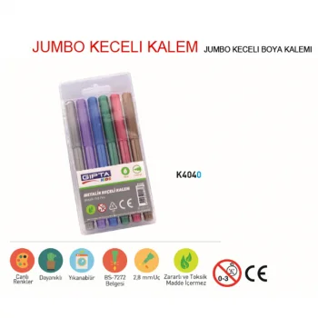 Gıpta Keçeli Boya Kalem 6lı Met.renk 4-k404000